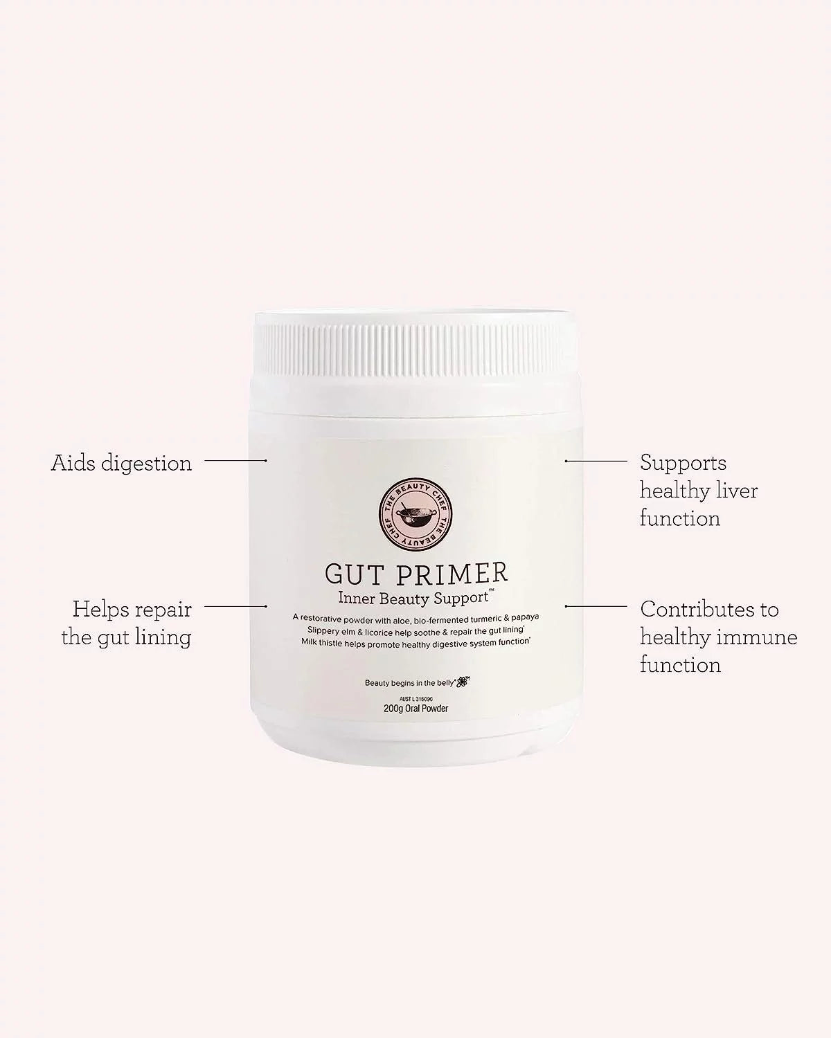 Gut Primer Inner Beauty Support - Clean, Vegan Inner Beauty Supplements - 7.1 oz