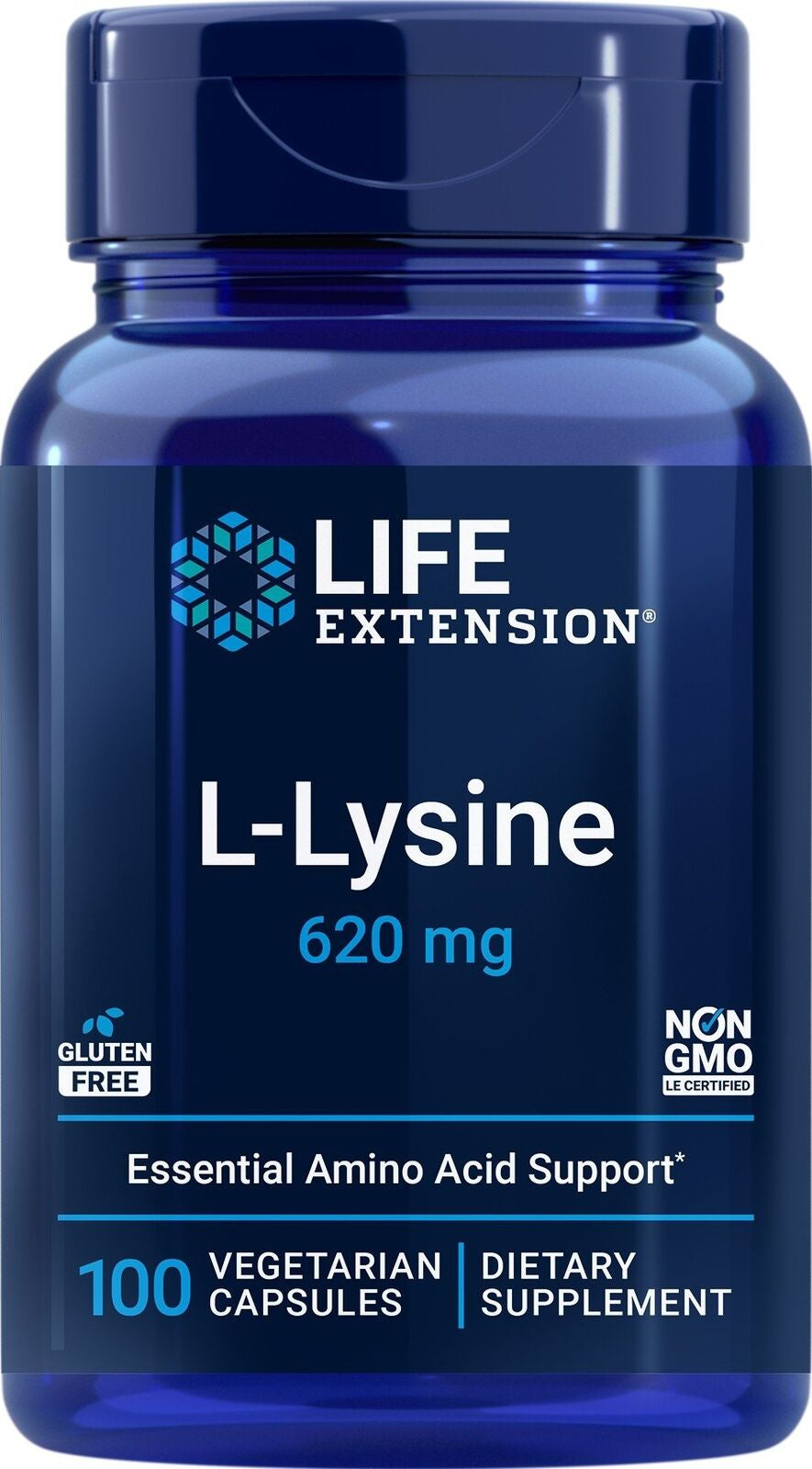 L-Lysine 620mg Capsules - 100 Vegetarian Capsules