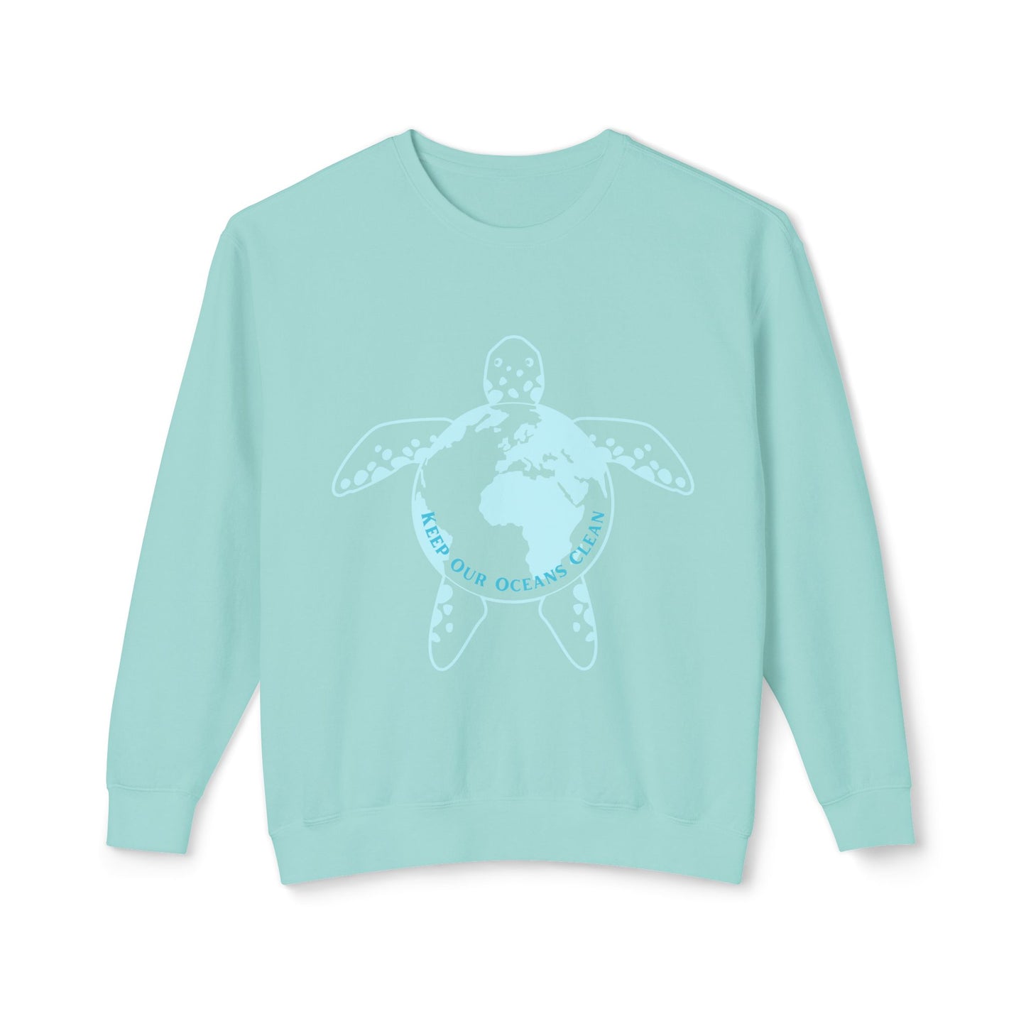 /Sea Turtle Sweatshirt/Comfy Beach Girl Sweatshirt/Marine Life Protection/Keep our Oceans Clean Lightweight Crewneck Sweatshirt/Cute Turtle World