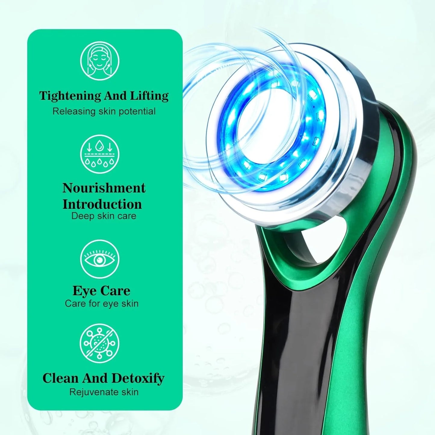 "4-in-1 Professional Facial Wand with Red Light Therapy - Ultimate Skin Care Tool for Deep Cleansing, Nourishment, and Firming"