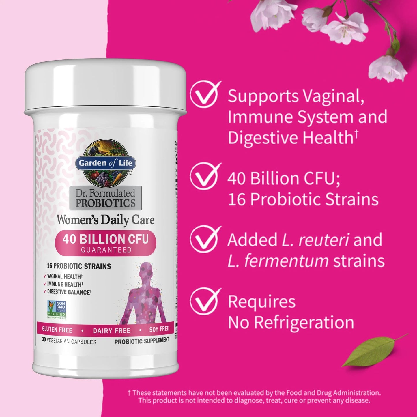 Women's Probiotic Capsules, 40 Billion CFU, 30 Count