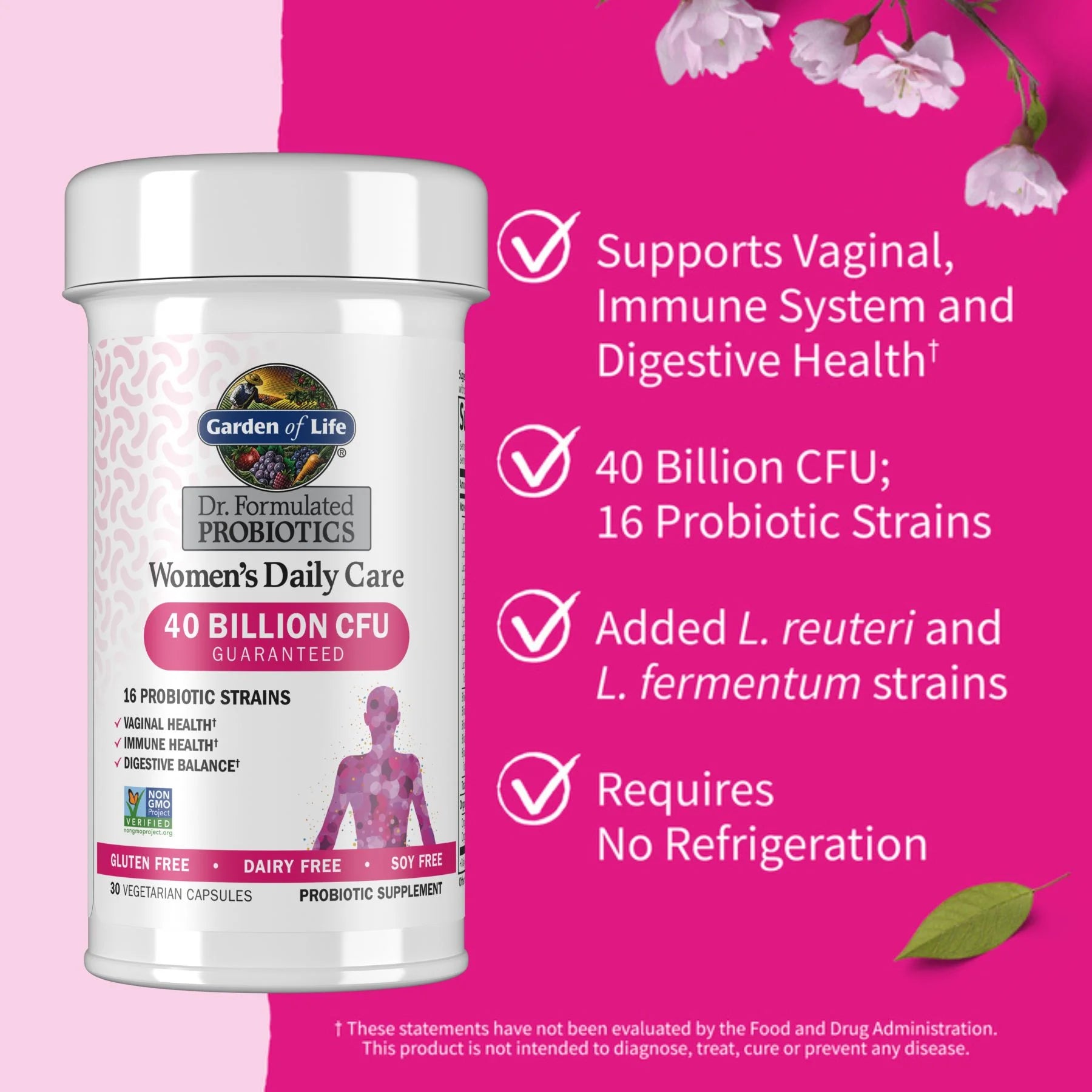 Women's Probiotic Capsules, 40 Billion CFU, 30 Count